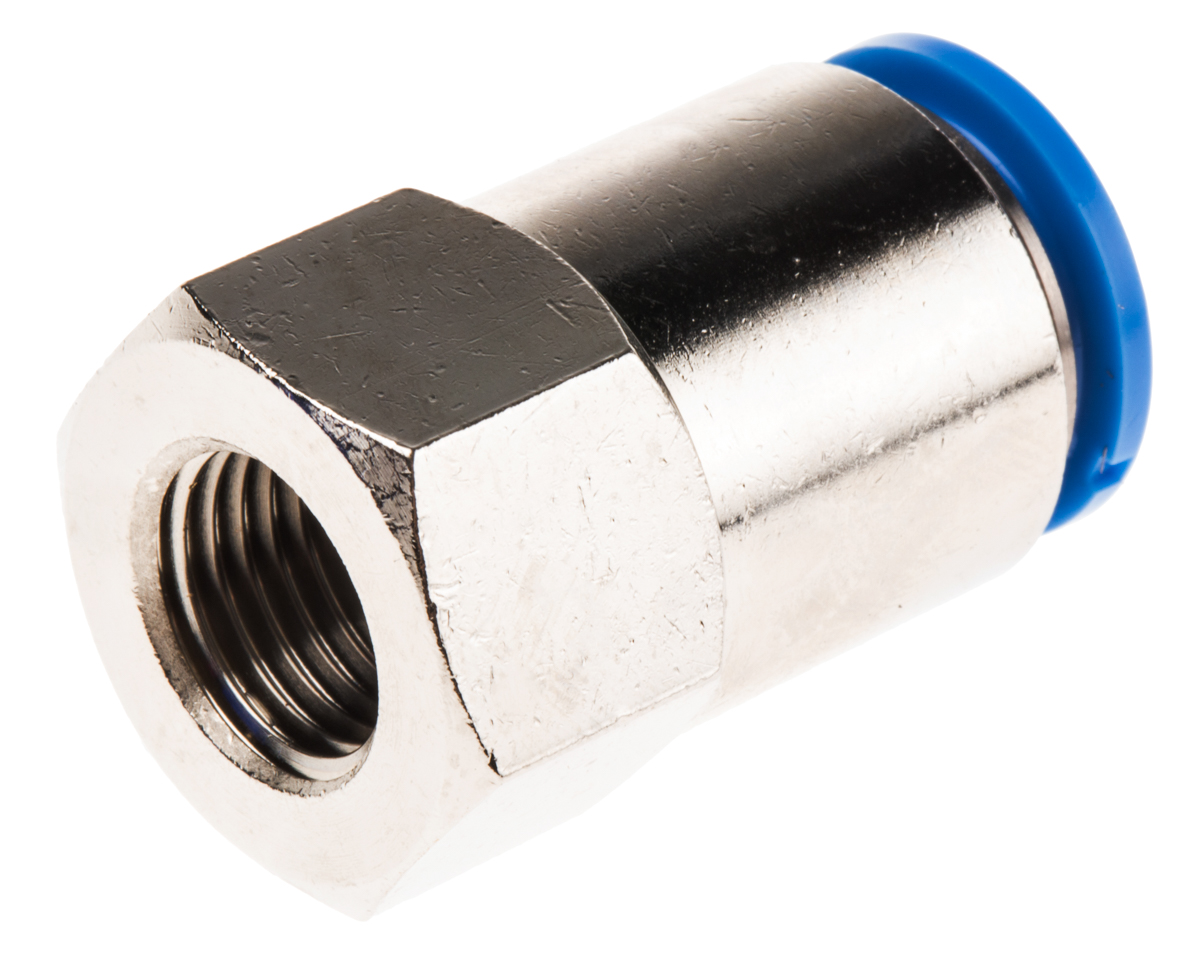 Festo QS Series Straight Threaded Adaptor, G 1/4 Female to Push In 12 mm, Threaded-to-Tube Connection Style, 190651