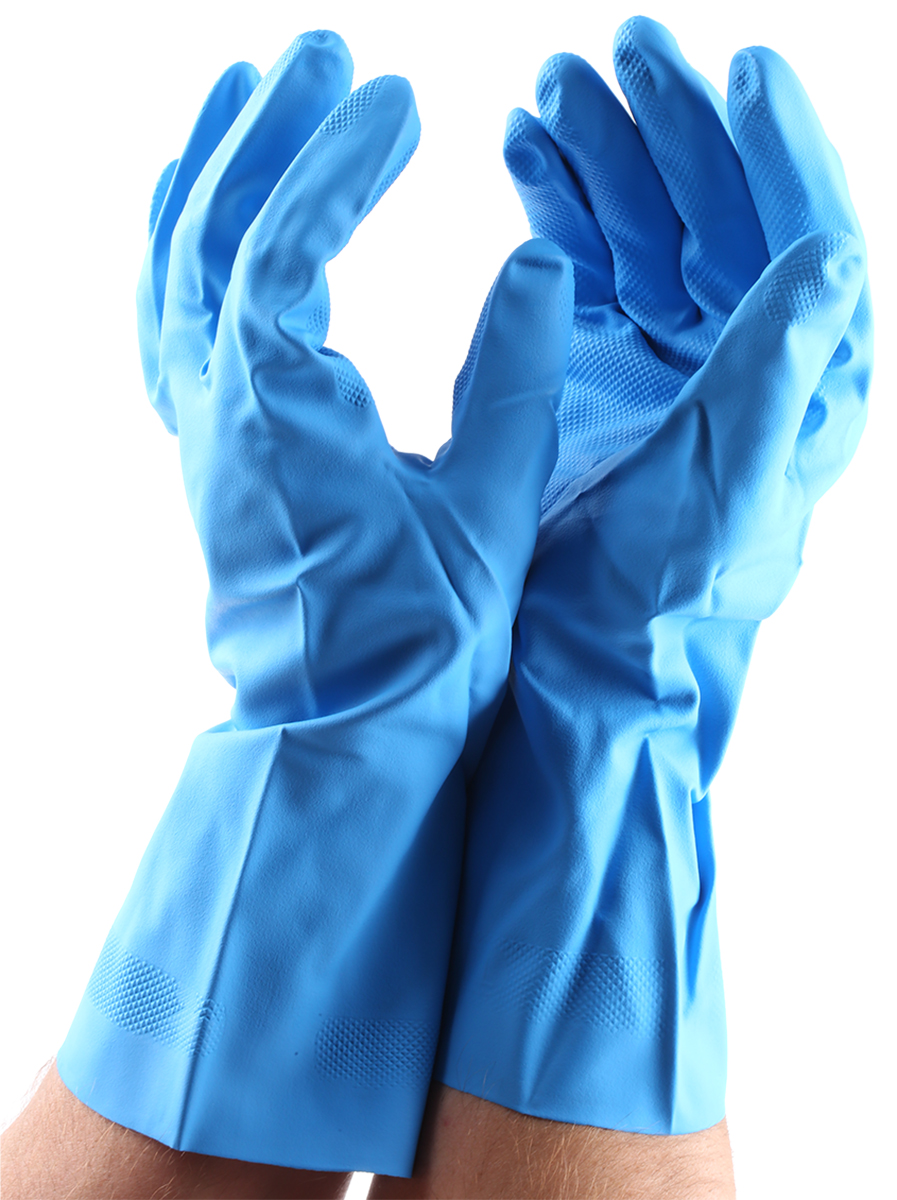 Polyco Healthline Blue Nitrile Work Gloves, Size 10, Nitrile Coating