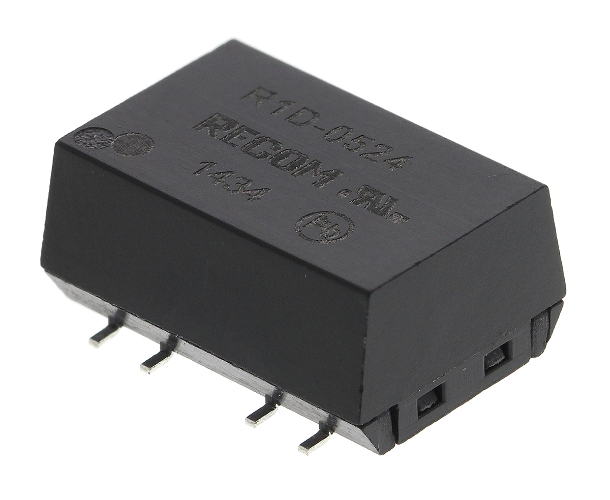 Recom R1D DC-DC Converter, ±24V dc/ ±21mA Output, 4.5 → 5.5 V dc Input, 1W, Surface Mount, +100°C Max Temp -40°C