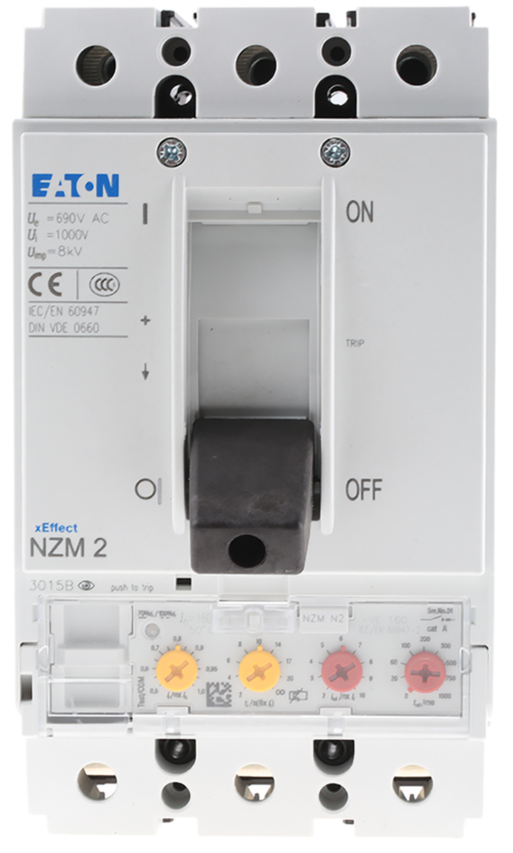 Eaton, xEnergy MCCB 1P 160A, Breaking Capacity 50 kA, Fixed Mount