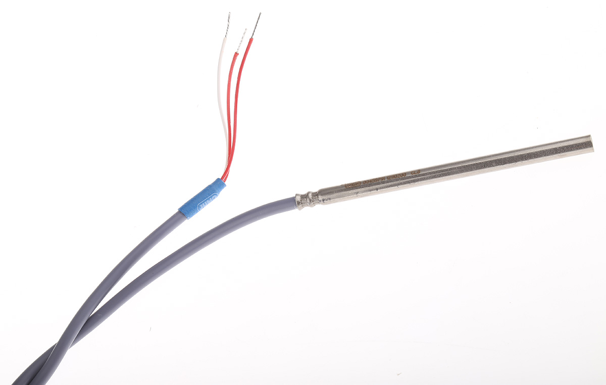 Jumo PT100 RTD Sensor, 6mm Dia, 100mm Long, 3 Wire, Probe, Class B +80°C Max