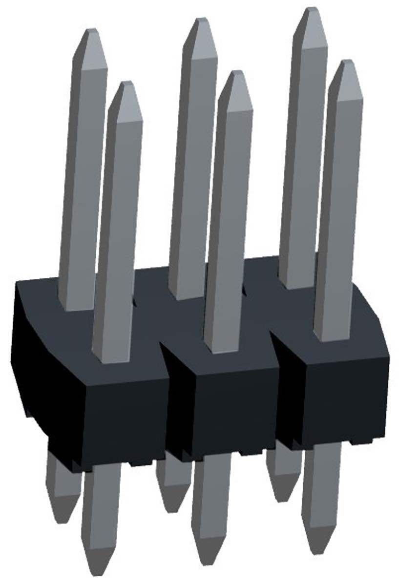 Molex C-Grid III Series Straight Through Hole Pin Header, 6 Contact(s), 2.54 mm Pitch, 2 Row, Unshrouded