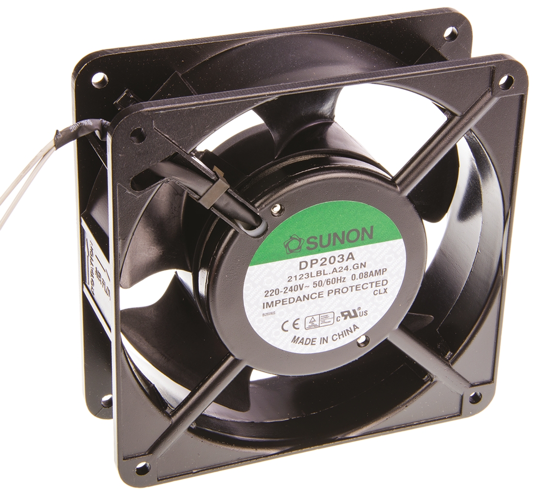 Sunon DP Series Axial Fan, 230 V ac, AC Operation, 122.4m³/h, 10W, 60mA Max, 120 x 120 x 38mm