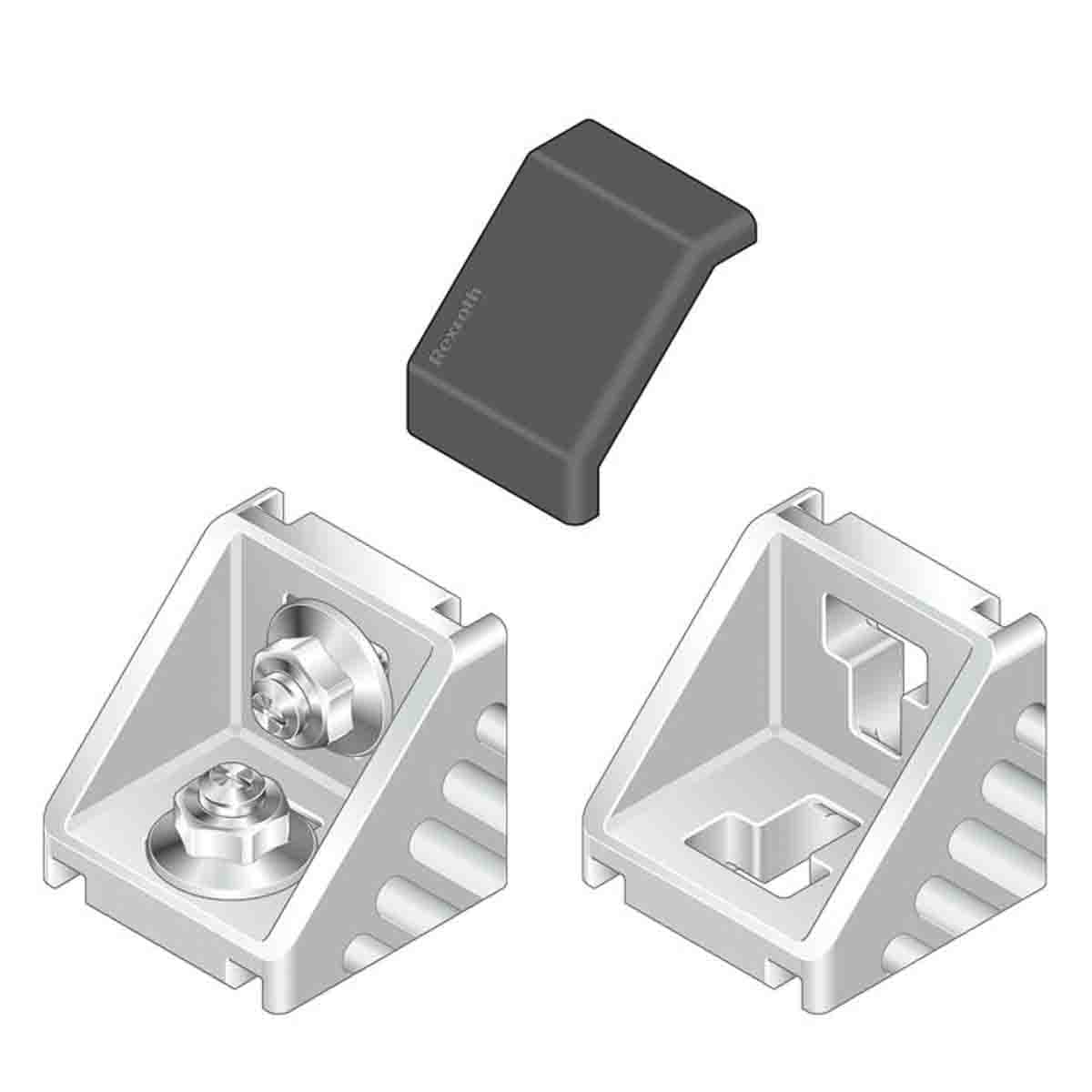 Bosch Rexroth Angular Cover Cap, Connecting Component, Strut Profile 45 mm, Groove Size 10mm
