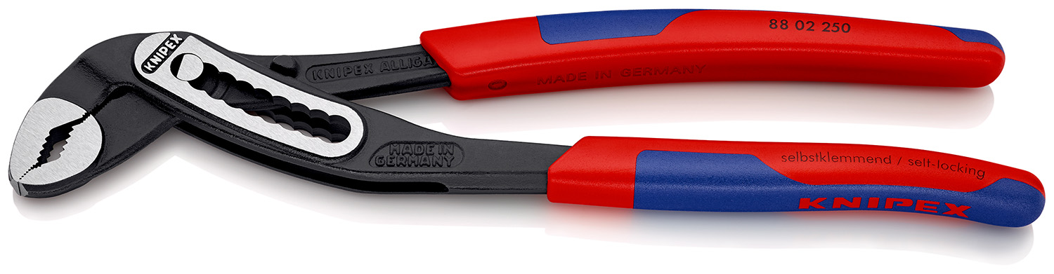 Knipex Alligator® Water Pump Pliers, 250 mm Overall, Angled, Straight Tip, 46mm Jaw