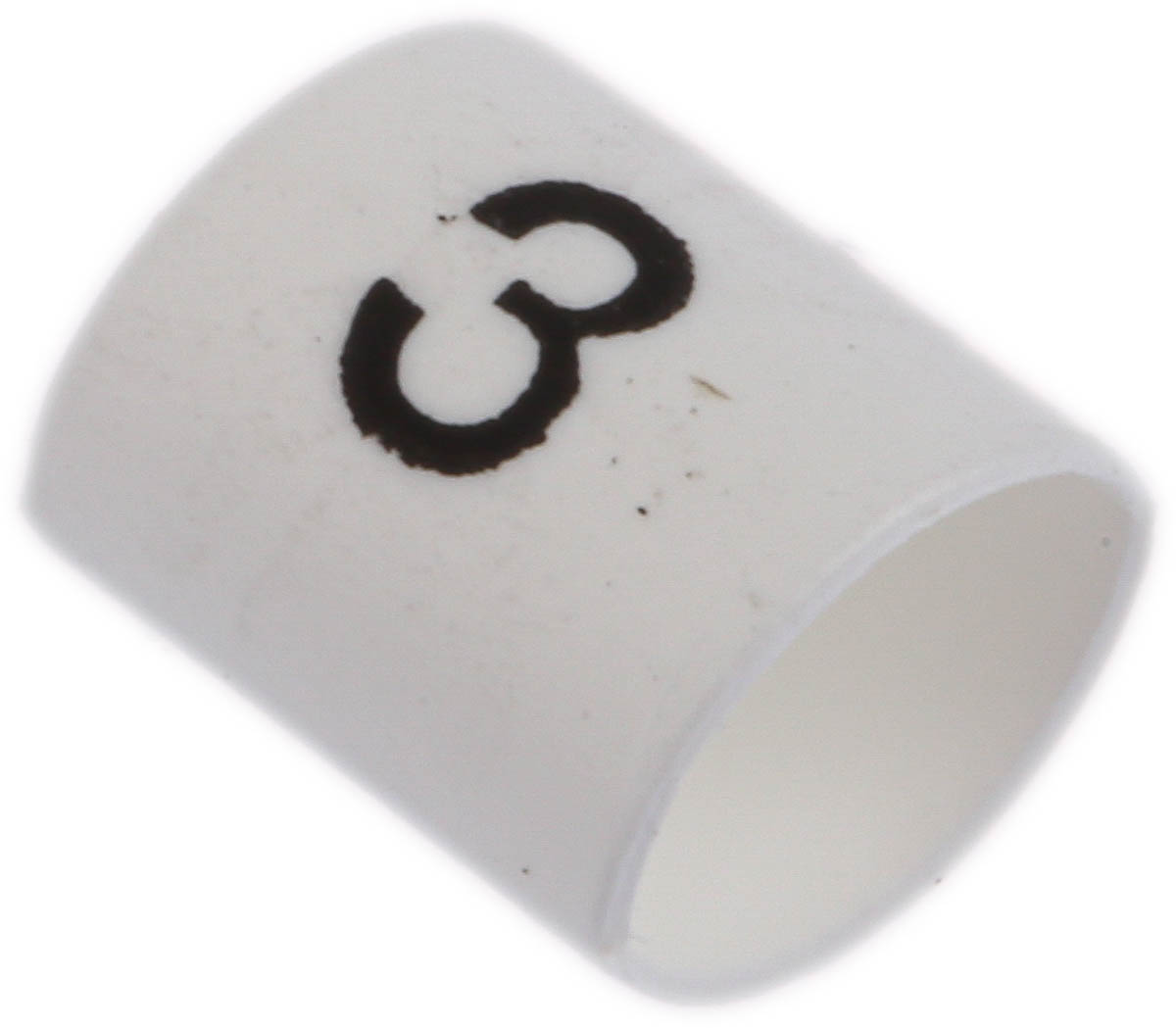 TE Connectivity Heat Shrink Cable Markers, White, Pre-printed "3", 1 → 3mm Cable, TRSA-1019/C/1/3