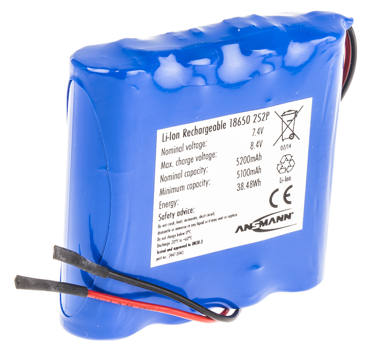 Ansmann 7.2V Lithium-Ion Rechargeable Battery Pack, 5.2Ah - Pack of 1