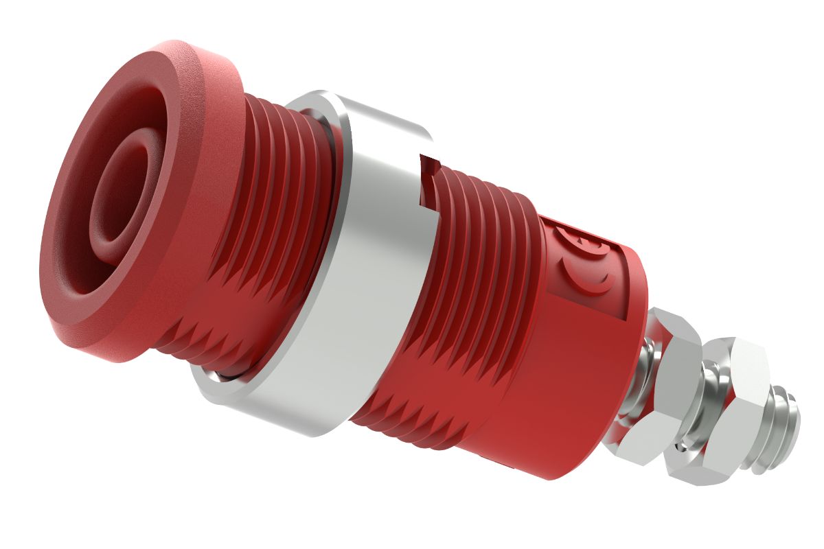 Electro PJP Red Female Banana Socket, Plug In Termination, 25A, 600 → 1000V