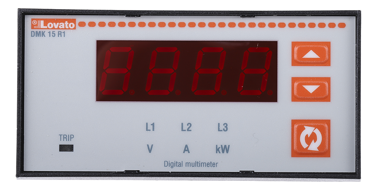 Lovato DMK LED Digital Panel Multi-Function Meter for Current, Power, Voltage, 45mm x 91mm