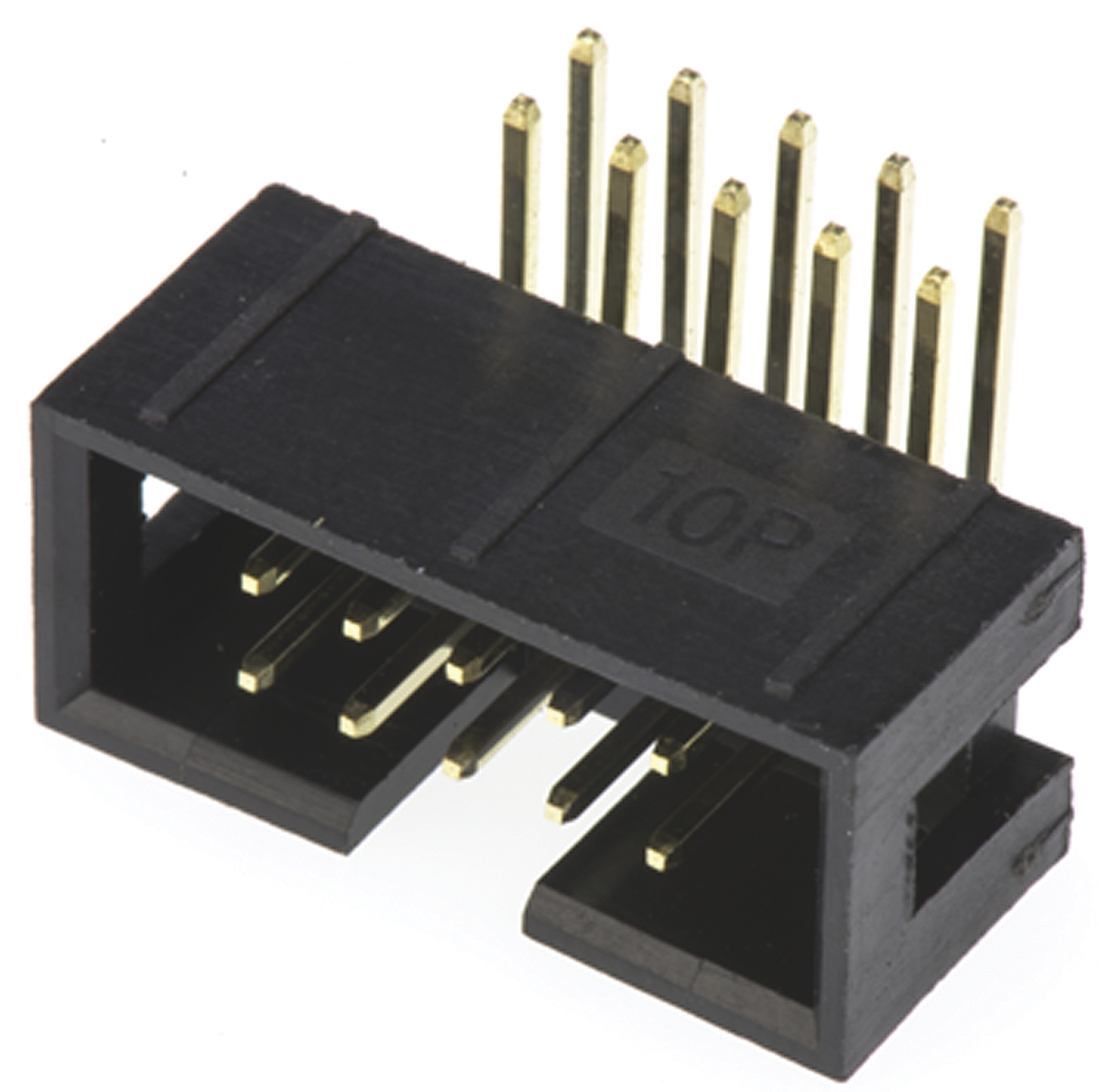 Amphenol Communications Solutions T821 Series Right Angle Through Hole PCB Header, 10 Contact(s), 2.54 mm Pitch, 2 Row,