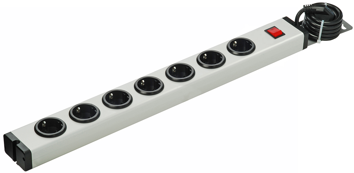 Bodo Ehmann Type F - German Schuko 7 Gang Power Distribution Unit, 1.5m Cable, 16A, 250 V ac