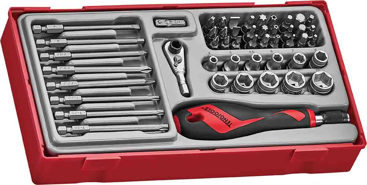 Teng Tools Bits driver set 49 Pieces, Hexagon, Phillips, Slotted, Torx