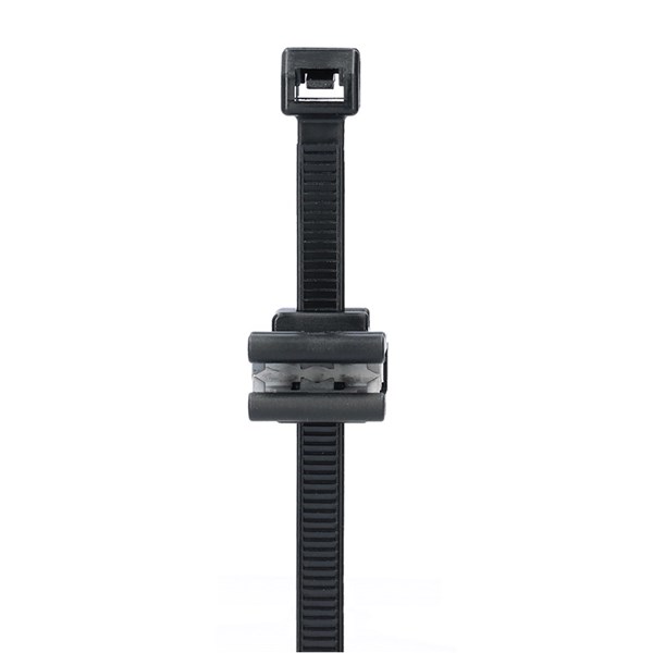 NEMIQ Cable Tie, Cable Tie With Edge Clip, 200mm x 4.8 mm, Black Polyamide, Pk-100