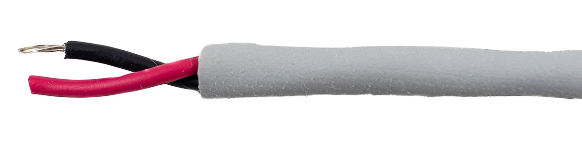 Alpha Wire Ecogen Ecocable Mini Control Cable, 2 Cores, 0.15 mm² 26 AWG, Unscreened, 30 m, Grey Modified Polyphenylene