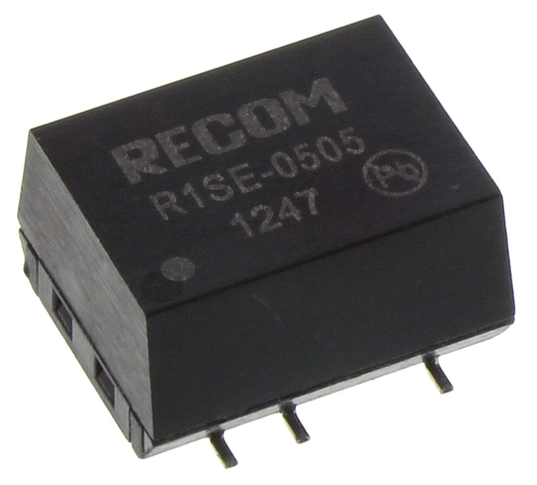 Recom R1SE DC-DC Converter, 5V dc/ 200mA Output, 4.5 → 5.5 V dc Input, 1W, Surface Mount, +85°C Max Temp -40°C