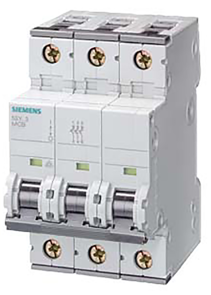 Sentron 5SY4 MCB Mini Circuit Breaker 3P, 50 A, 10 kA, Curve B