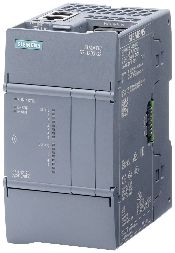 Siemens SIMATIC S7-1200 G2 Series PLC CPU for Use with SIMATIC S7-1200, 24 V Supply, Relay Output, 8-Input, Digital