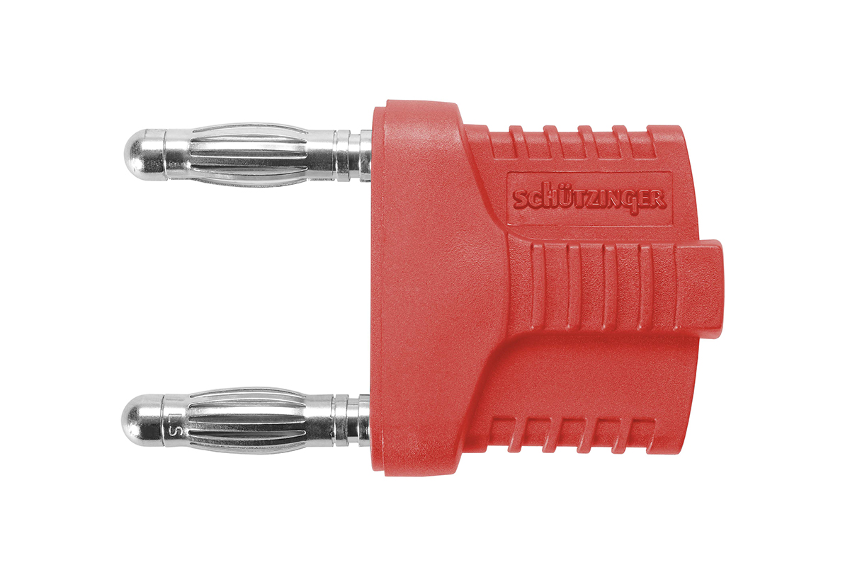 Schutzinger Red Male Banana Plug, 4 mm Connector, Plug In Termination, 12A, 33 V ac, 70V dc, Nickel Plating
