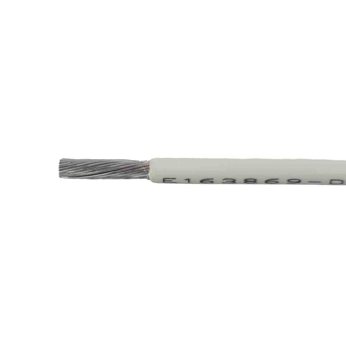 Alpha Wire Ecogen Ecowire Metric Series White 0.25 mm² Hook Up Wire, 24 AWG, 32/0.10 mm², 100m, Polyphenylene Ether