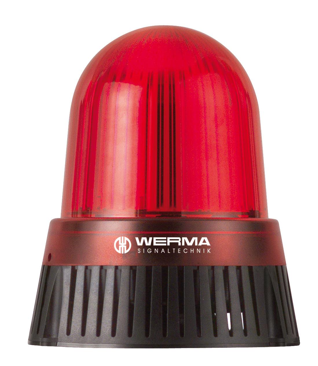 Werma 431 Series Red Sounder Beacon, 24 V, IP65, Base Mount, 114dB at 1 Metre
