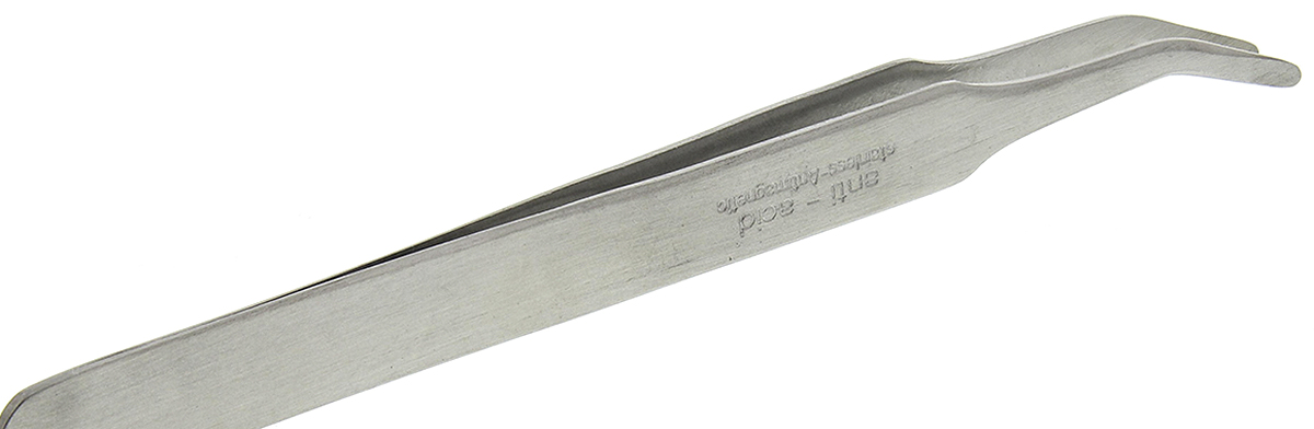 Bernstein 115 mm, Stainless Steel, Flat; Rounded, ESD Tweezers
