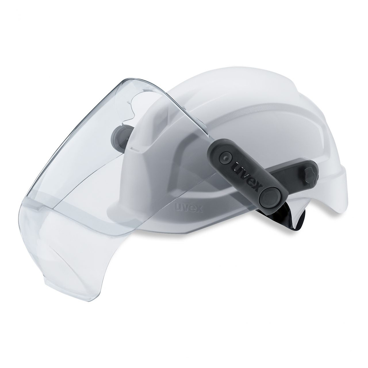 uvex Clear Flip Up PC Visor with Brow, Chin Guard , Resistant To Electric Arcs, Liquids, Molten Metal
