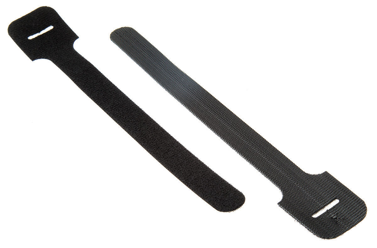 Thomas & Betts Cable Ties, Hook and Loop, 228.6mm x 19.1 mm, Black Nylon, Pk-10