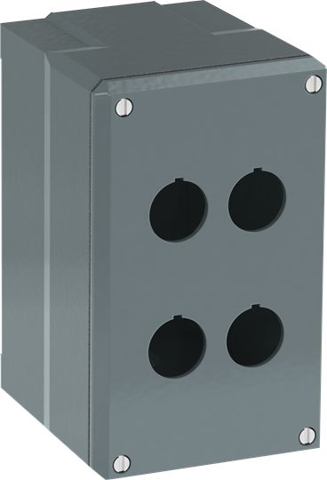 ABB Grey Aluminium Modular Metal Push Button Enclosure - 4 Hole