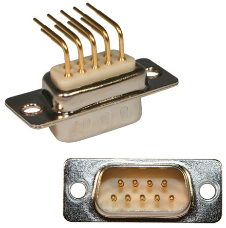 Norcomp SEAL-D 9 Way Right Angle Plug-In Mount D-sub Connector Plug, 2.77mm Pitch