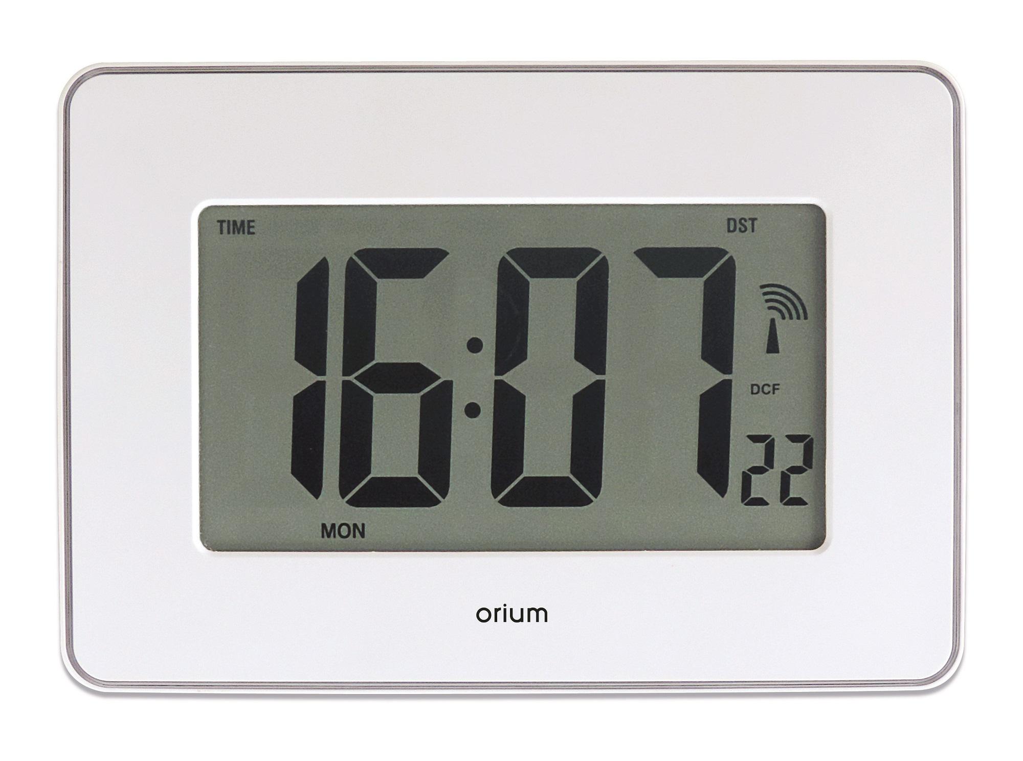 Orium White Radio Controlled Desktop, Wall Clock, 40cm Diameter