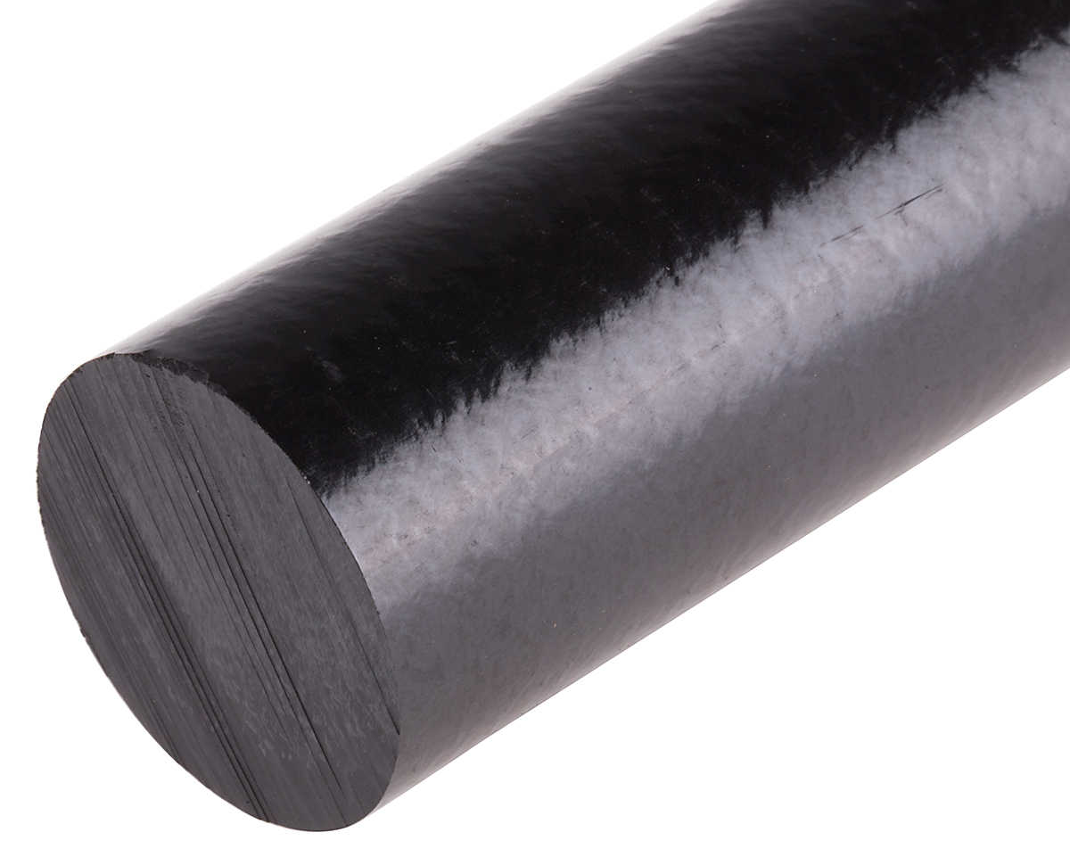 RS PRO Black Polyetheretherketone PEEK Rod, 300mm x 30mm Diameter