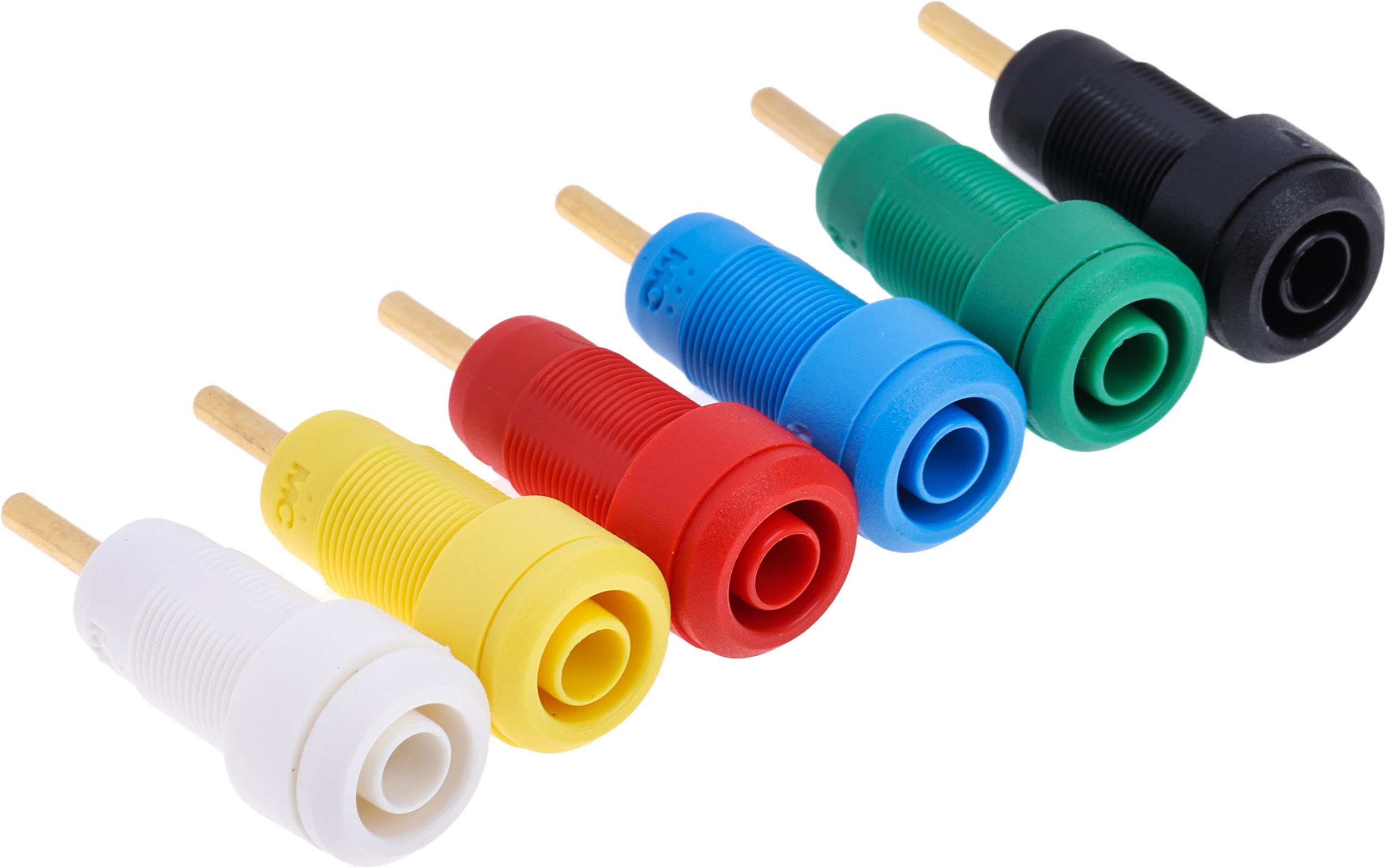 Staubli Black, Blue, Green, Red, White, Yellow Female Banana Socket, 2mm Connector, Screw Termination, Gold Plating