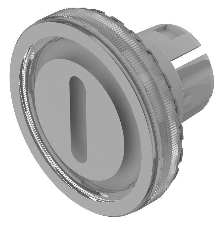 Indicator Lens Flat Style, Transparent Colorless, 19.7mm diameter