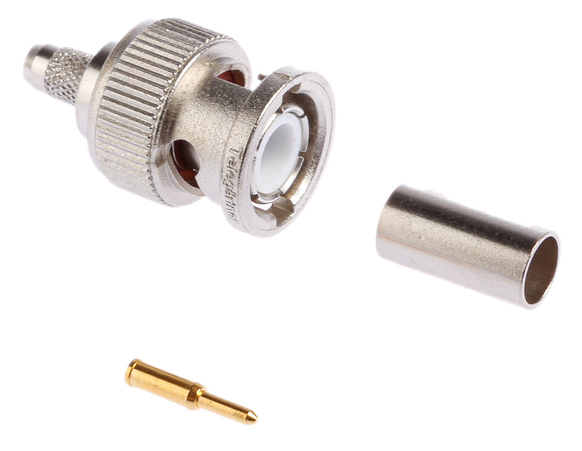 Telegartner, Plug Cable Mount BNC Connector, 50Ω, Crimp Termination, Straight Body