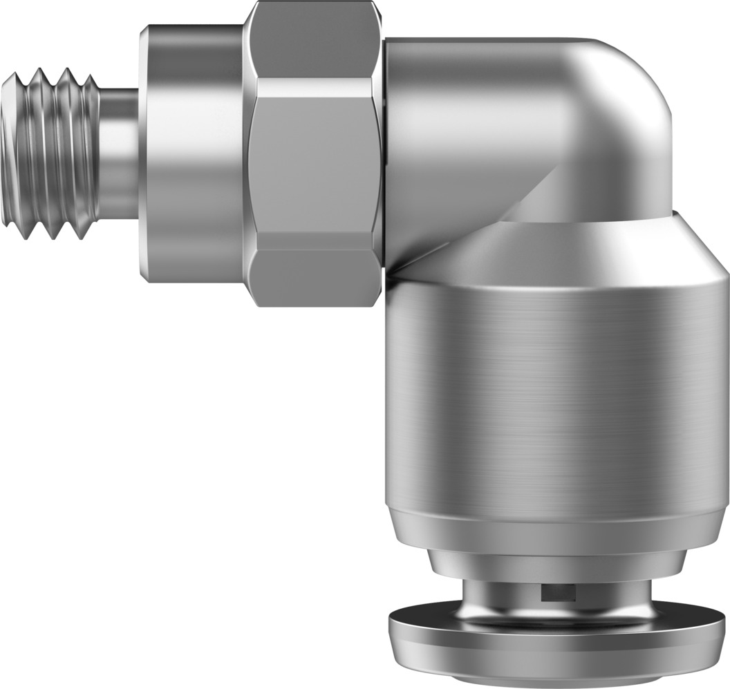 Festo NPQR Series Elbow Fitting, M5 Male to For tubing outside diameter 4 mm, Threaded-to-Tube Connection Style, 8085679