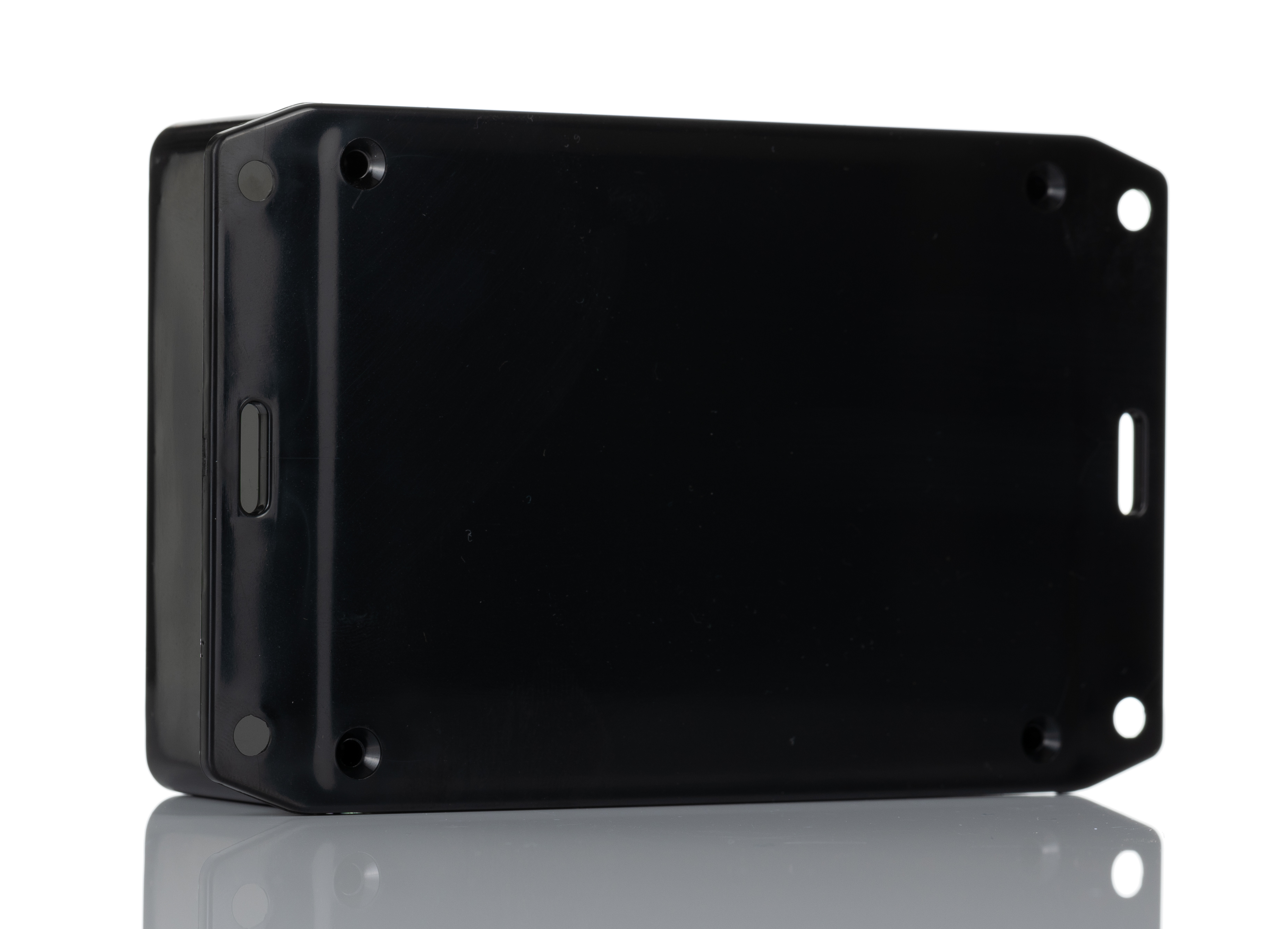 Hammond 1591 Series Black ABS Enclosure, IP54, Flanged, Black Lid, 110.1 x 82.2 x 40mm