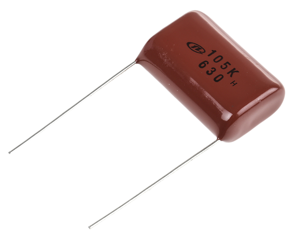 Nichicon XK Polyester Film Capacitor, 250 V ac, 630 V dc, ±10%, 1μF, Through Hole