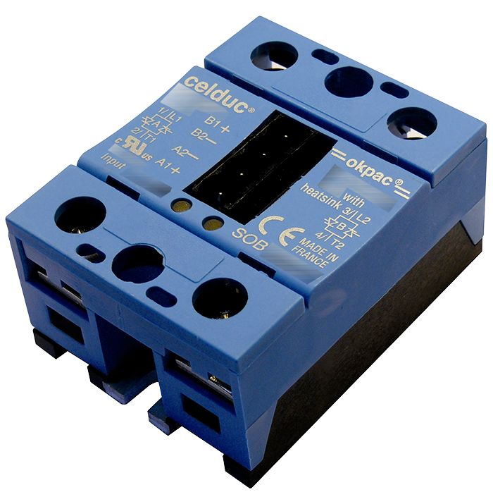 Celduc SO Series Solid State Relay, 35 A Load, Chassis Mount, 600 Vrms Load, 30 Vdc Control