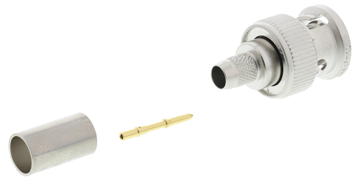 Telegartner, Plug Cable Mount BNC Connector, 75Ω, Crimp Termination, Straight Body