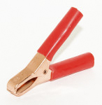 Mueller Electric Crocodile Clip, Copper Contact, 75A, Red