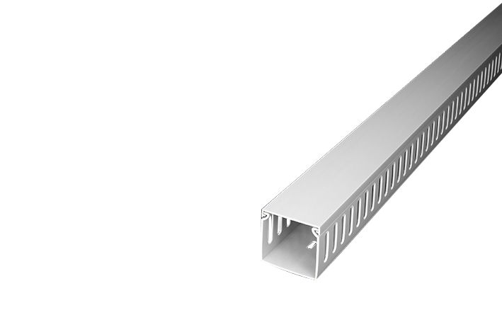 RS PRO Grey Slotted Panel Trunking - Closed Slot, W40 mm x D40mm, L2m, PVC