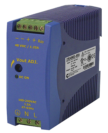Chinfa DRAN60 DIN Rail Power Supply, 85 → 264V ac ac Input, 12V dc dc Output, 5A Output, 60W