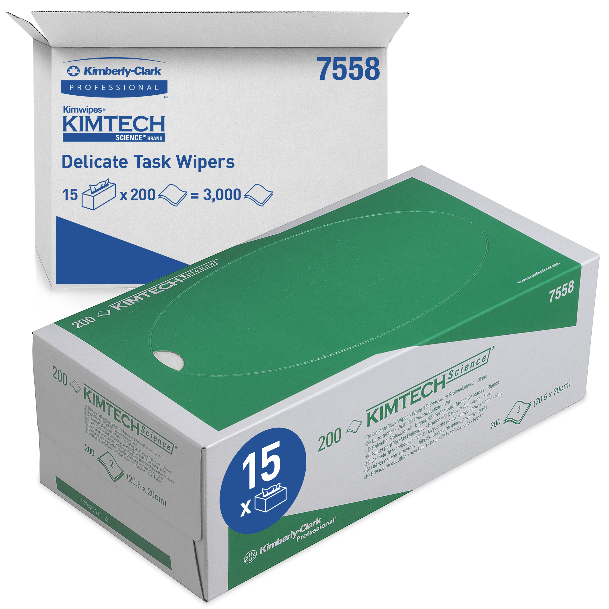 KIMTECH KIMTECH Science Dry Cleanroom Wipes, Box of 200, 200mm