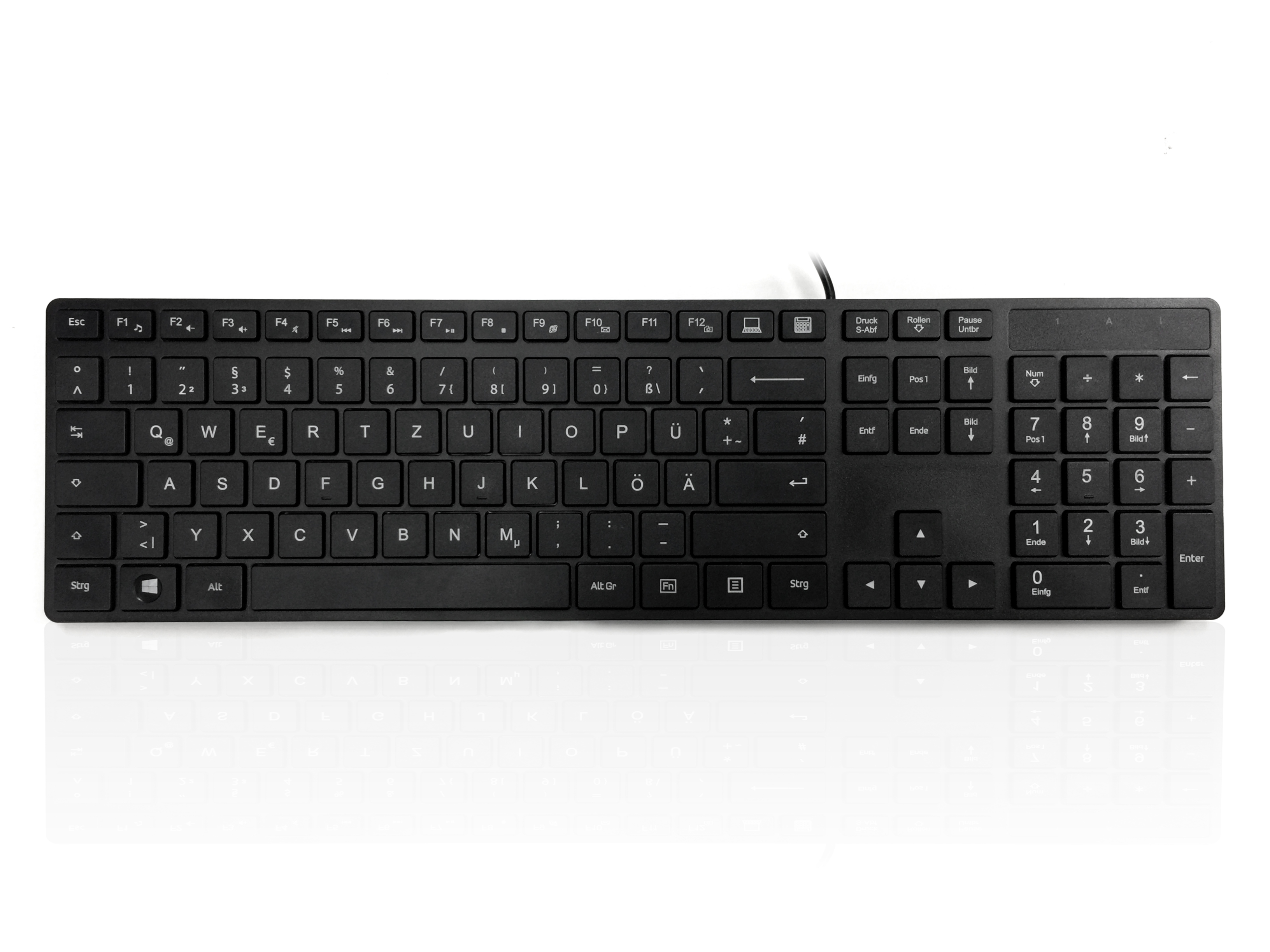 Ceratech KYBAC301-PBLK-GR Wired PS/2 Multimedia Keyboard, QWERTZ (German), Black