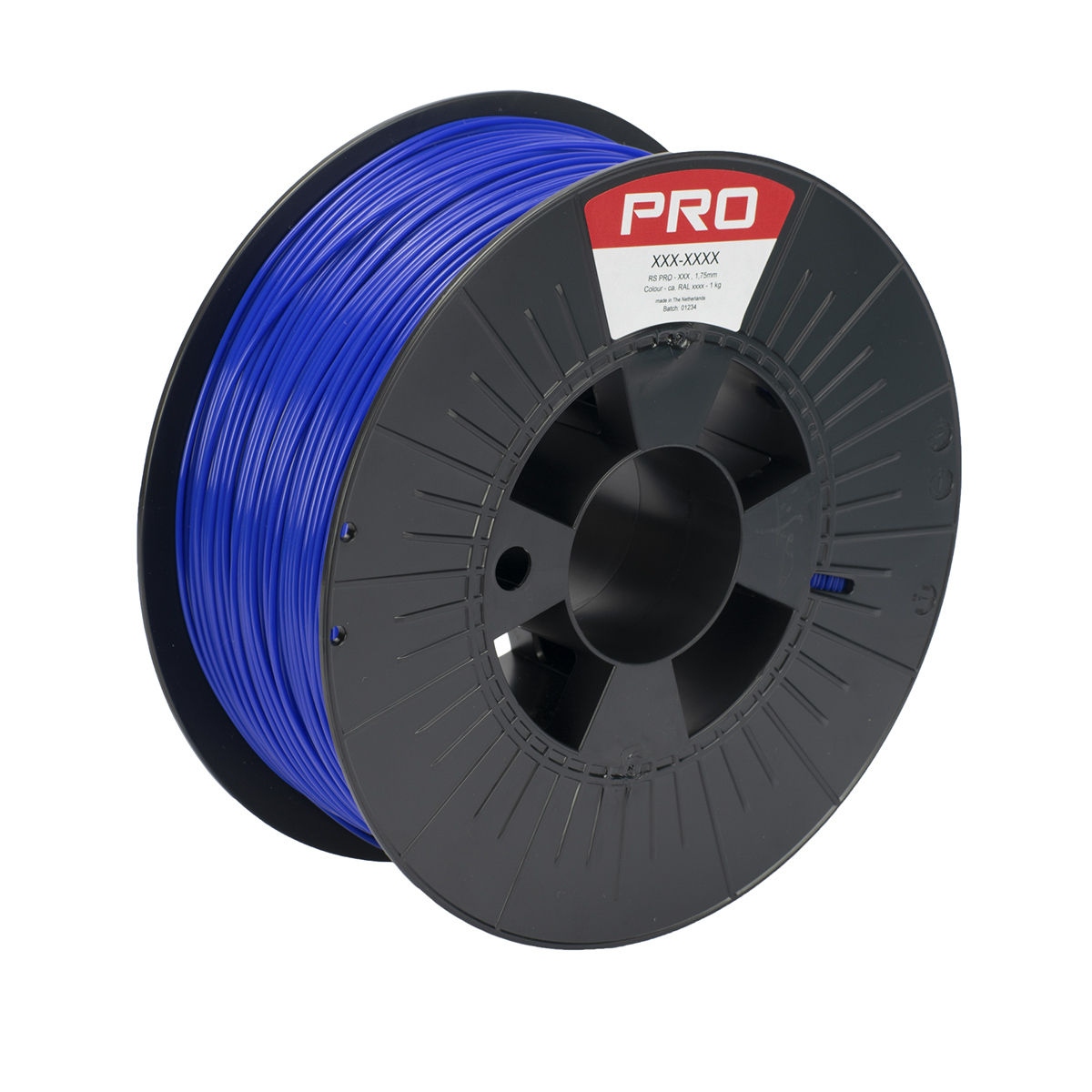 RS PRO 1.75mm Blue PLA 3D Printer Filament, 1kg