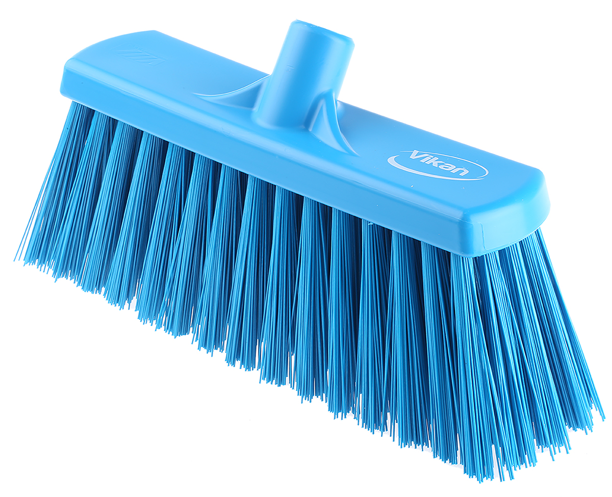 Vikan Broom, Blue With PET Bristles for Food Industry, Wet Floors