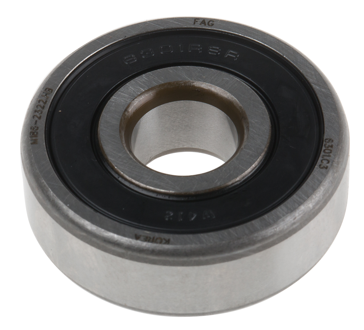 FAG 6301-2RSR-C3 1 Row Ball Bearing - 12 mm ID, 37 mm OD