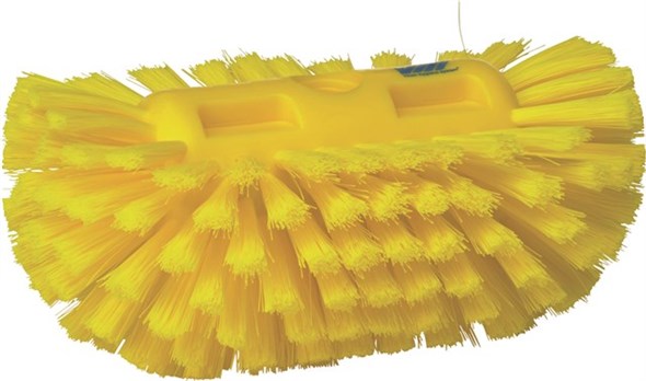 Vikan Medium Bristle Yellow Scrub Brush, 40mm bristle length, Polyester, Polypropylene, Stainless Steel bristle material