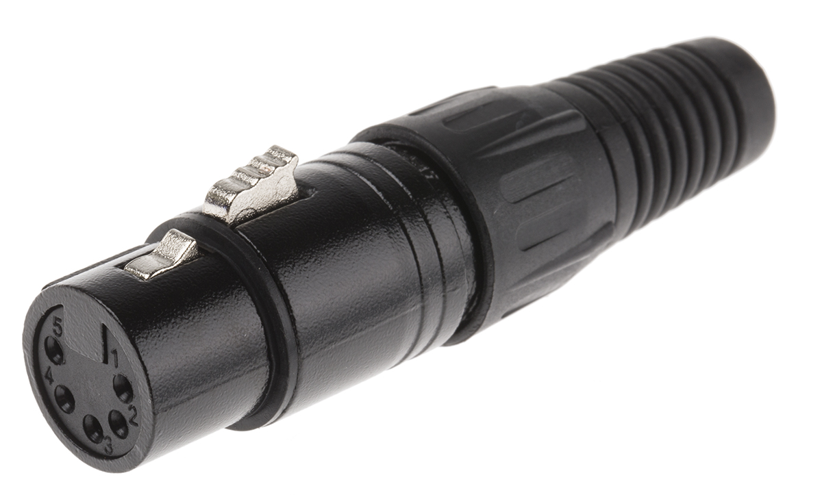 RS PRO Cable Mount XLR Connector, Female, 250 V ac, 5 Way, Silver Plating