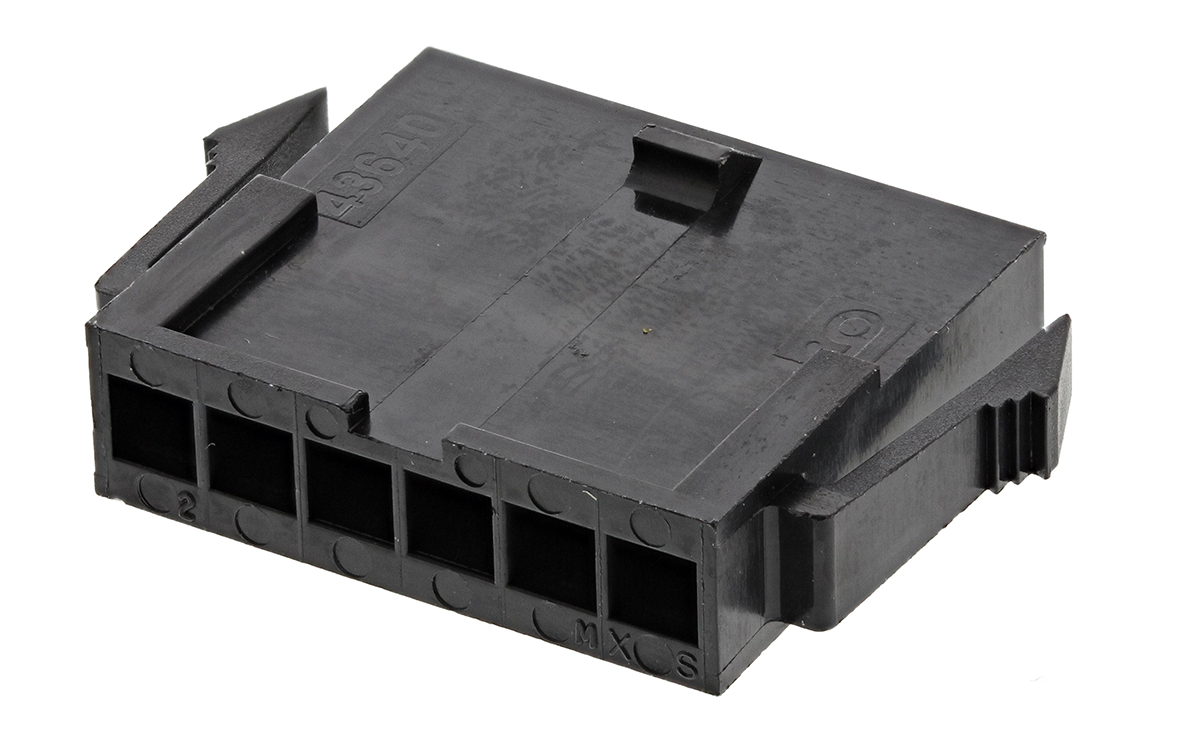 Molex, Micro-Fit 3.0 Male Connector Housing, 3mm Pitch, 6 Way, 1 Row